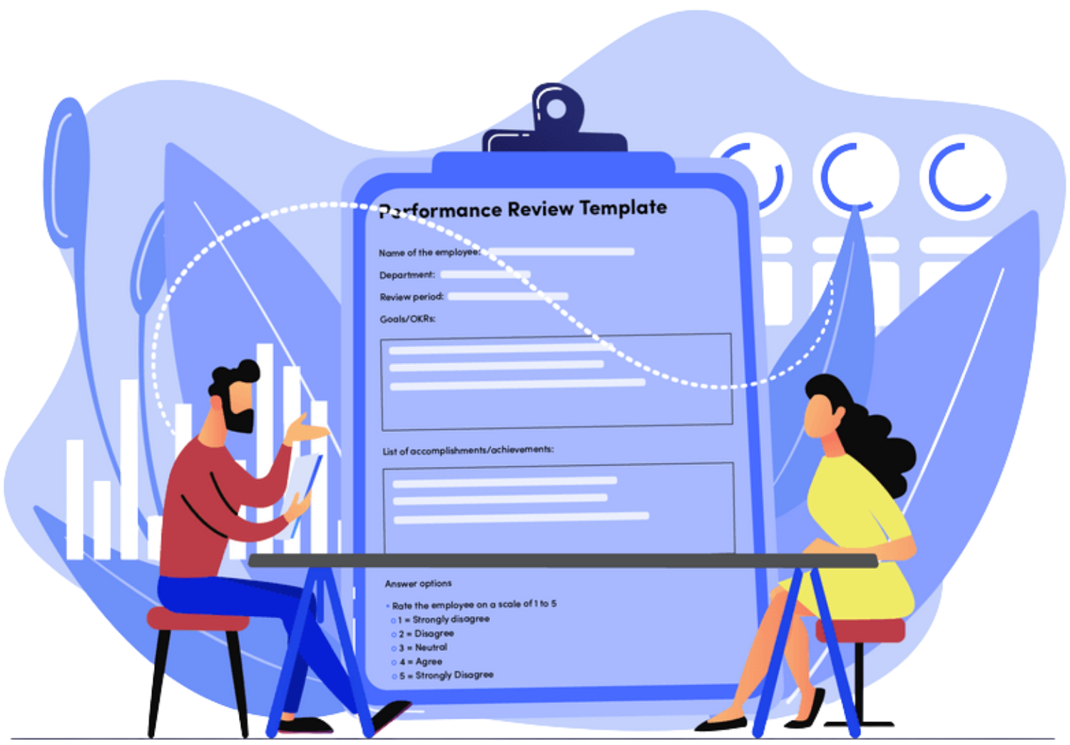Illustration of a customizable employee performance review