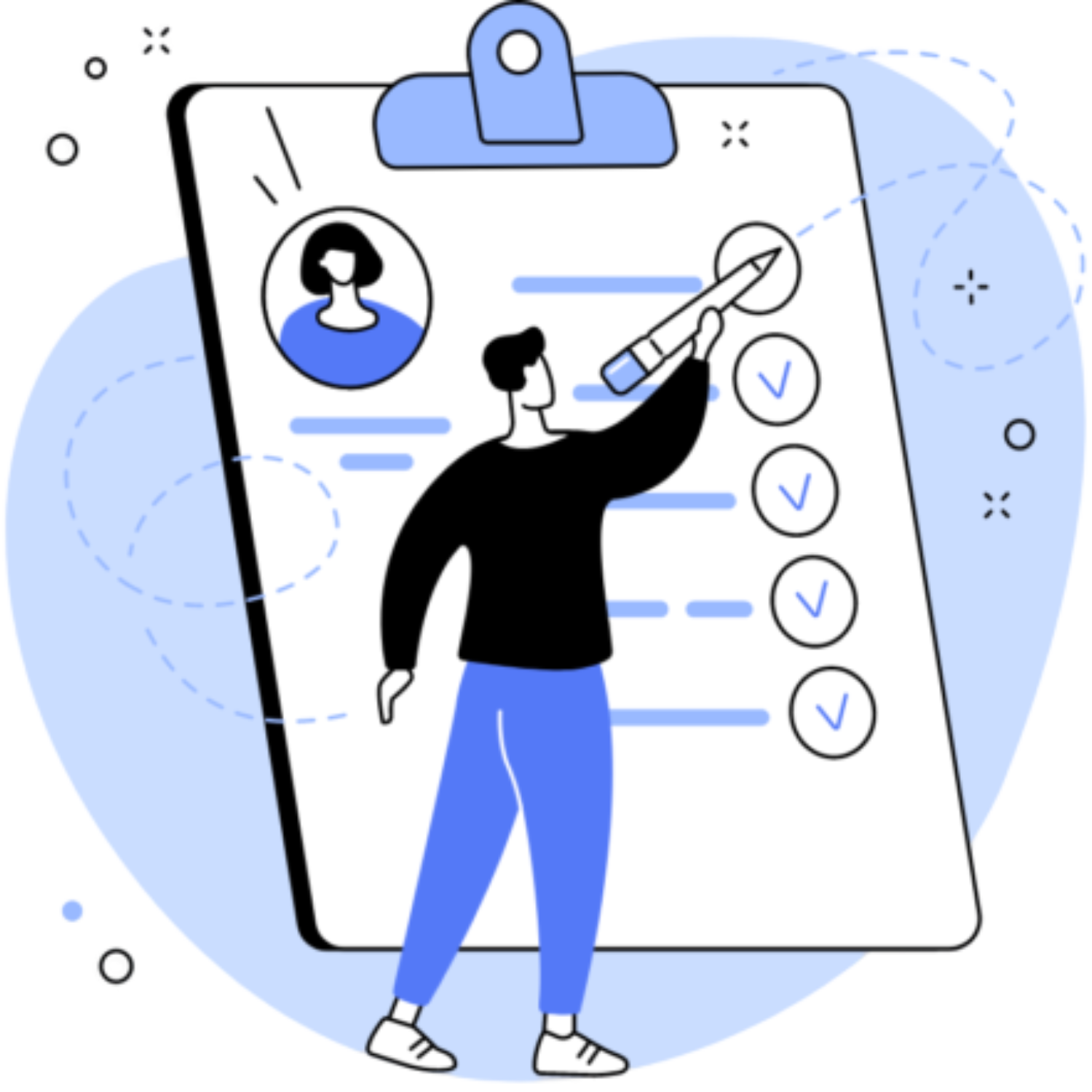 Staff performance review checklist illustration
